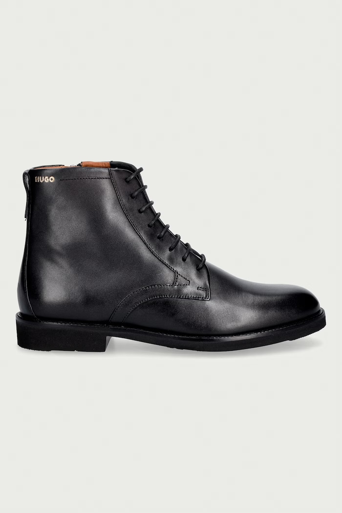 HUGO Ботинки на шнурке мужские кожаные Ginsby 50573066.001 чёрный AW26