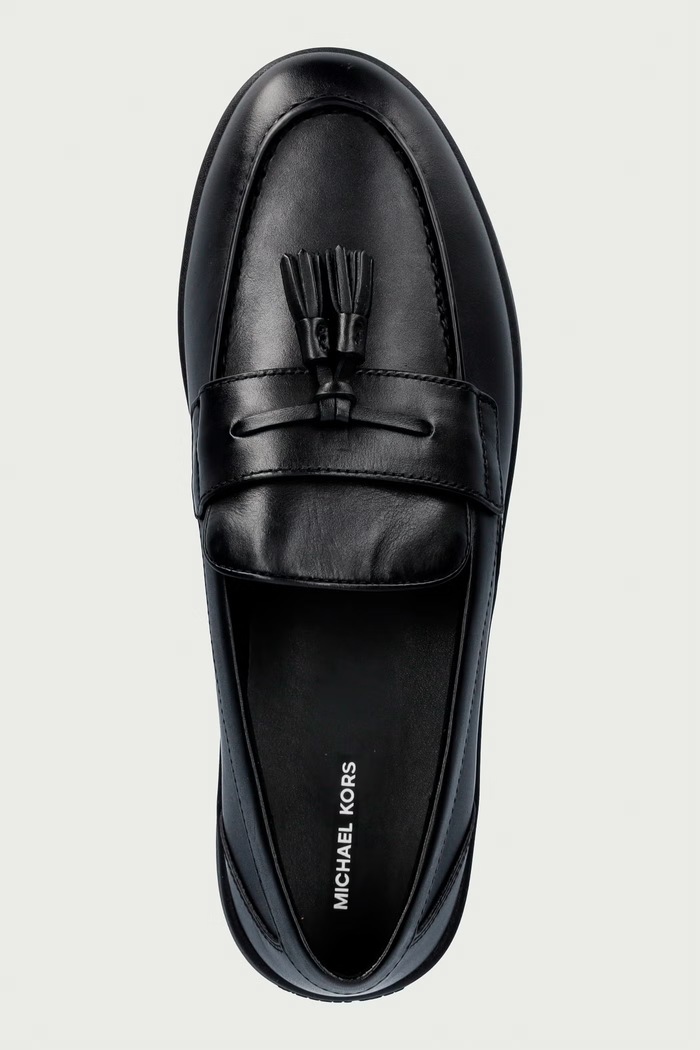 Mokasinke za muškarce od kože Wesley Tassel Slip On Michael Kors 42F6WEFP4L.001 crna