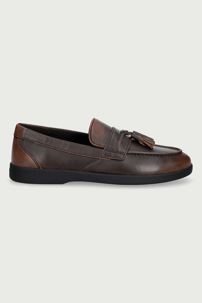 Michael Kors Mokasinke za muškarce od kože Wesley Tassel Slip On 42F6WEFP2L.230 smeđa AW26