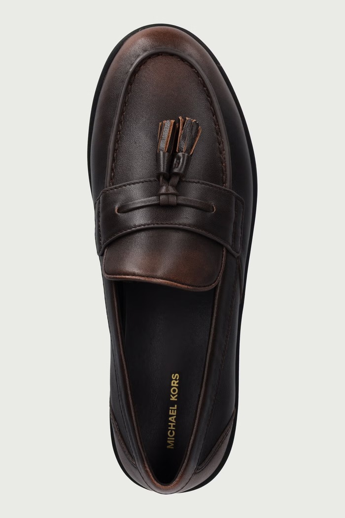 Mokasinke za muškarce od kože Wesley Tassel Slip On Michael Kors 42F6WEFP2L.230 smeđa
