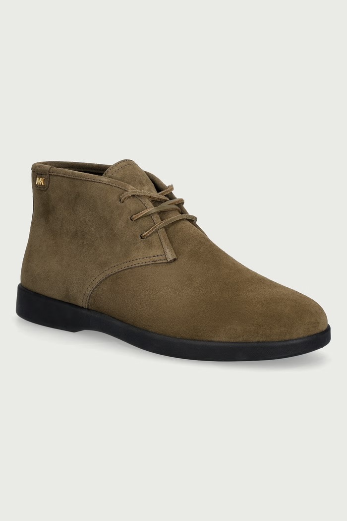 Michael Kors Čizme za muškarce od brušene kože Wesley Boot zelena 42F6WEFB1S.282