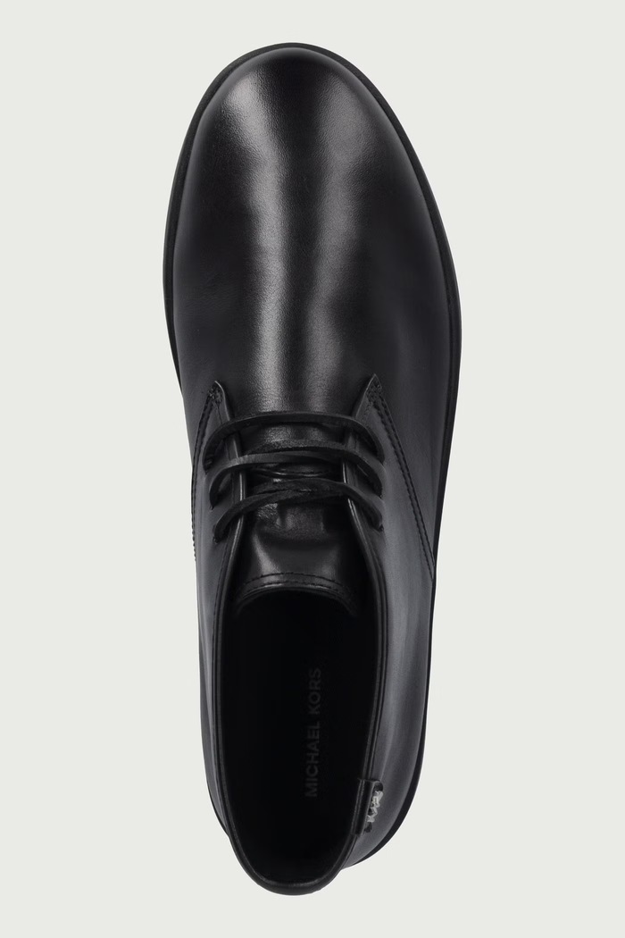 Moški usnjeni gležnjarji z vezalkami Wesley Boot Michael Kors 42F6WEFB1L.001 črna