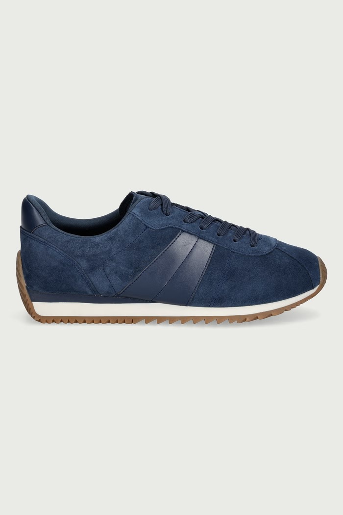 Michael Kors Rhodes Stripe Trainer sneakers dámske semišové 42F6RHFS1S.406 tmavomodrá AW26