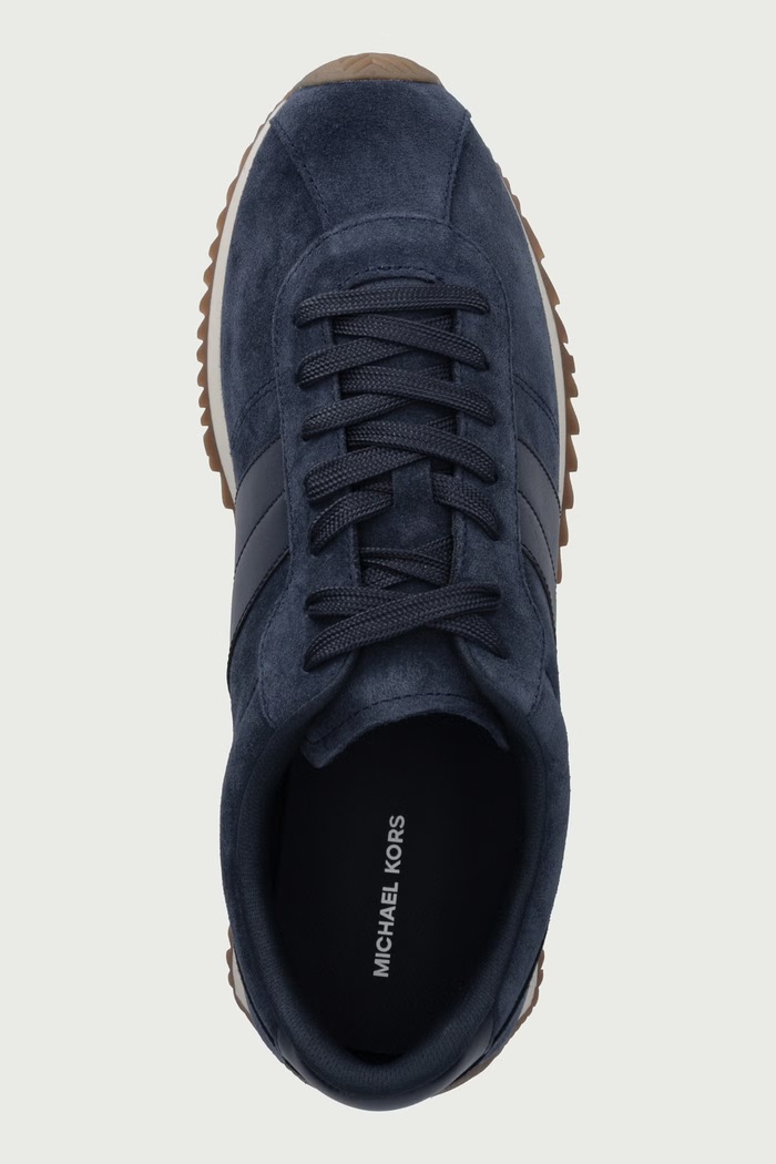 Rhodes Stripe Trainer sneakers dámske semišové Michael Kors 42F6RHFS1S.406 tmavomodrá