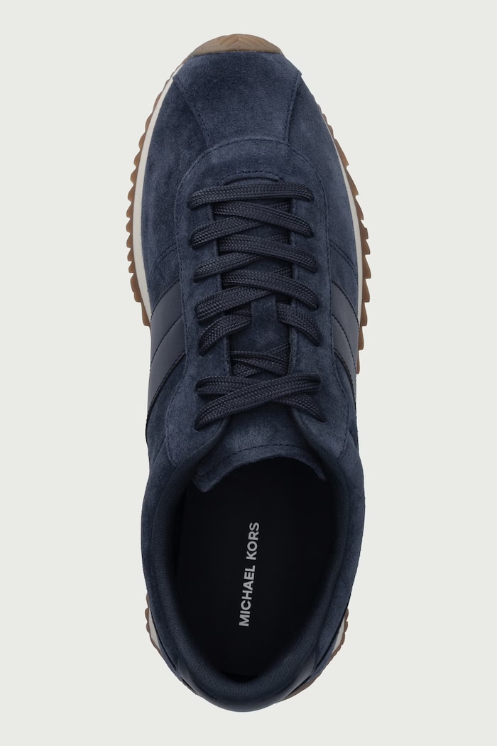 Rhodes Stripe Trainer sneakers dámske semišové Michael Kors 42F6RHFS1S.406 tmavomodrá