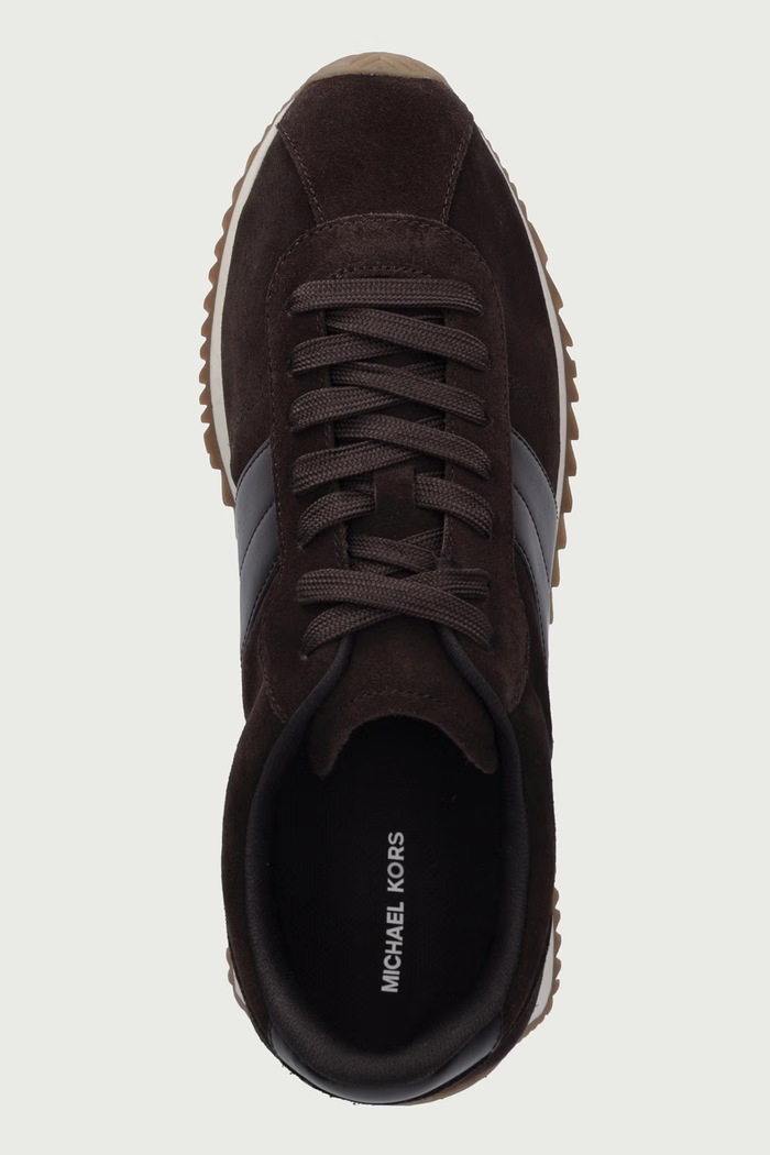 Rhodes Stripe Trainer sneakers da uomo in scamoscio Michael Kors 42F6RHFS1S.251 marrone
