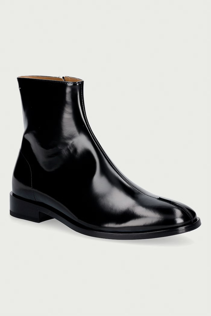 MM6 Maison Margiela botki męskie skórzane czarny SH1WU0011.P7137