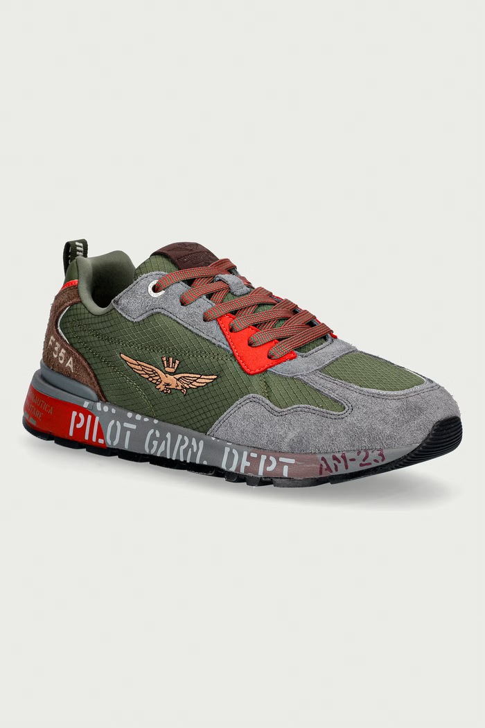 Aeronautica Militare FURRY SNEAKERS tenisice za muškarce od brušene kože siva 262SC0276UCT03546.94813