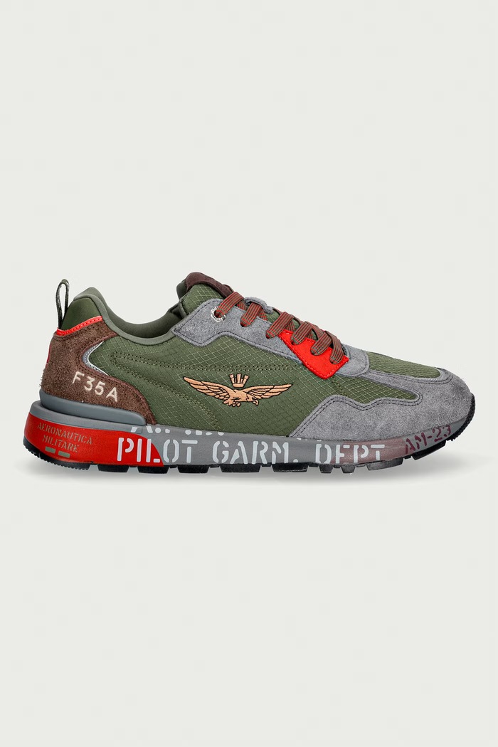 Aeronautica Militare FURRY SNEAKERS tenisice za muškarce od brušene kože 262SC0276UCT03546.94813 siva AW26