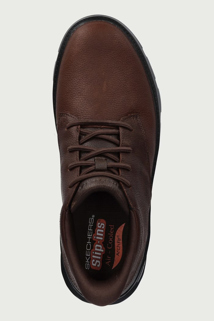 GARZA-RIDLEY sneakersy męskie skórzane Skechers 205514 brązowy