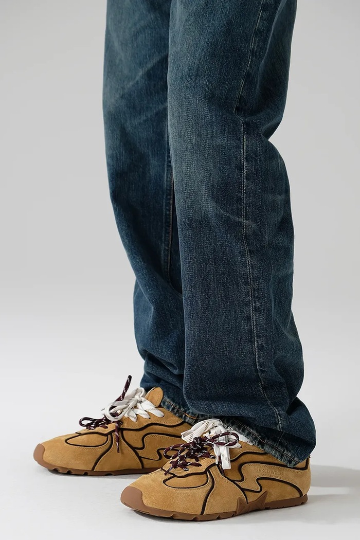 Naked Wolfe Ace sneakersy męskie zamszowe Ace.Yellow.Taupe.Suede