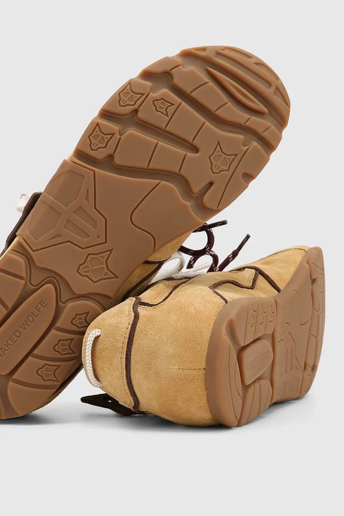 Obuwie Naked Wolfe Ace sneakersy męskie zamszowe Ace.Yellow.Taupe.Suede beżowy