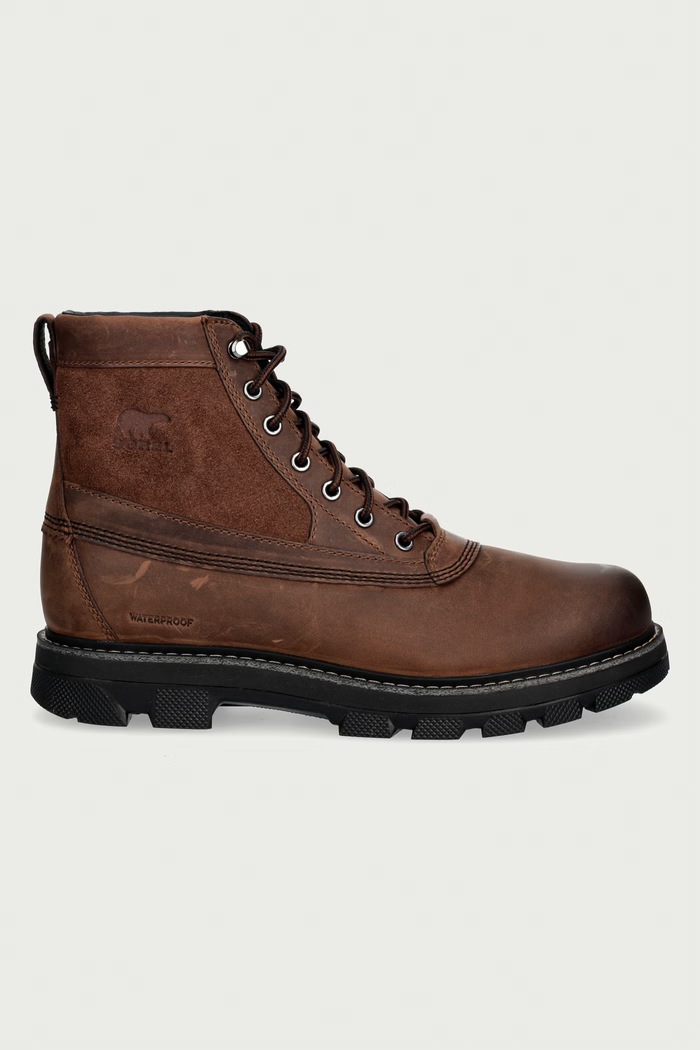 Sorel Buty męskie nubukowe LARK-47 6-INCH WP BOOT 2181301256 brązowy AW26