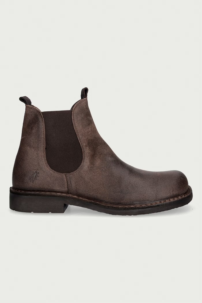 Fly London боти челси мъжки от кожа RECH184FLY P211184007 кафяв AW26