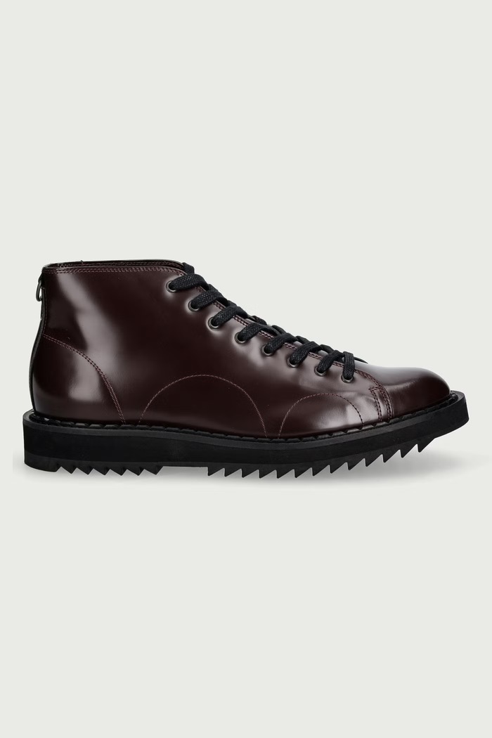 Fred Perry Półbuty męskie skórzane G Cox x FP Monkey SB3401.597 bordowy AW26