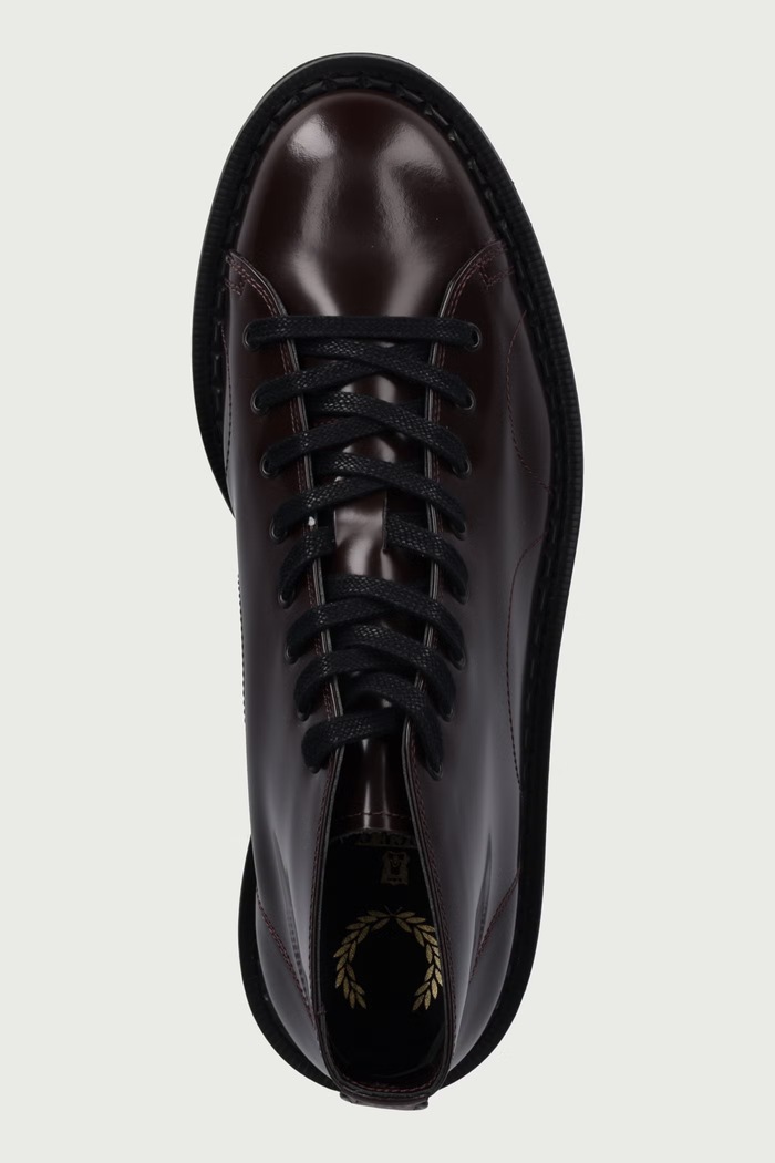 Półbuty męskie skórzane G Cox x FP Monkey Fred Perry SB3401.597 bordowy
