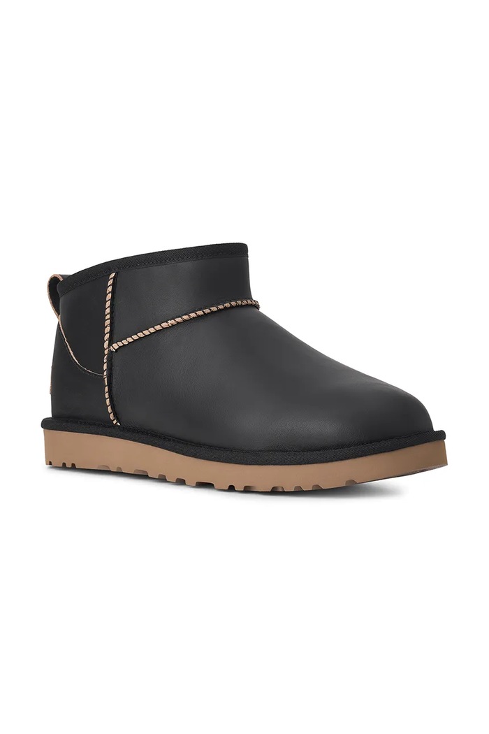 UGG M Classic Ultra Mini Contrast snehule pánske kožené 1183372.BKMP čierna AW26