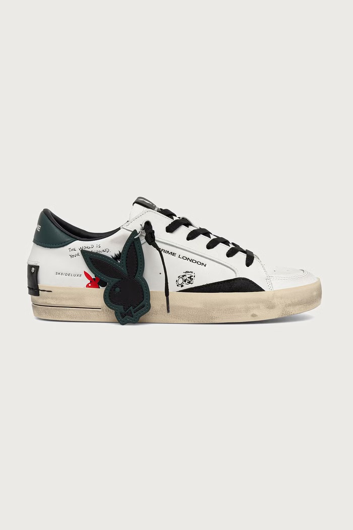 Crime London DECONSTRUCTED sneakers ανδρικά δερμάτινα 77110AA9.10 λευκό AW26