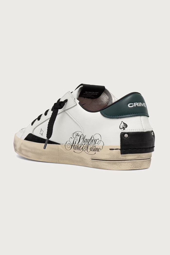 Παπούτσια Crime London DECONSTRUCTED sneakers ανδρικά δερμάτινα 77110AA9.10 λευκό