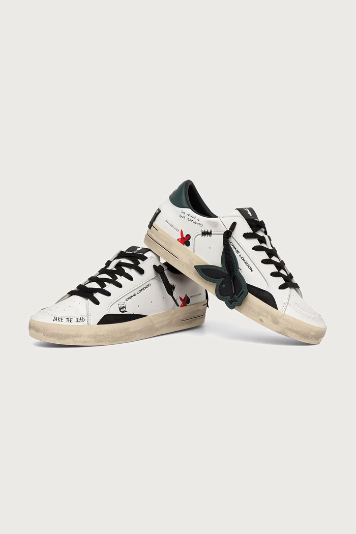 Crime London DECONSTRUCTED sneakers ανδρικά δερμάτινα λευκό 77110AA9.10