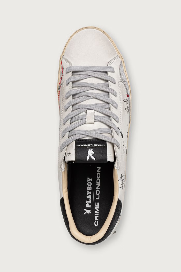 Crime London DECONSTRUCTED sneakers ανδρικά δερμάτινα λευκό 77052AA9.10