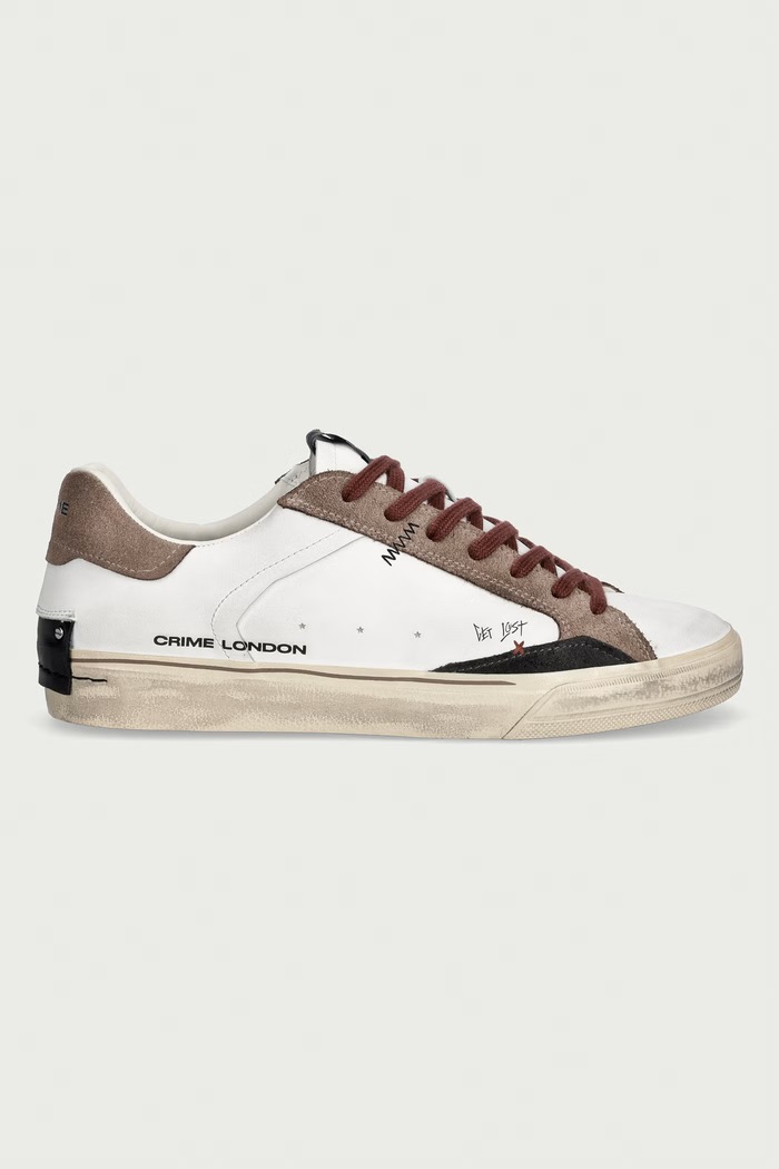 Crime London DECONSTRUCTED sneakers ανδρικά δερμάτινα 10074AA9.10 λευκό AW26