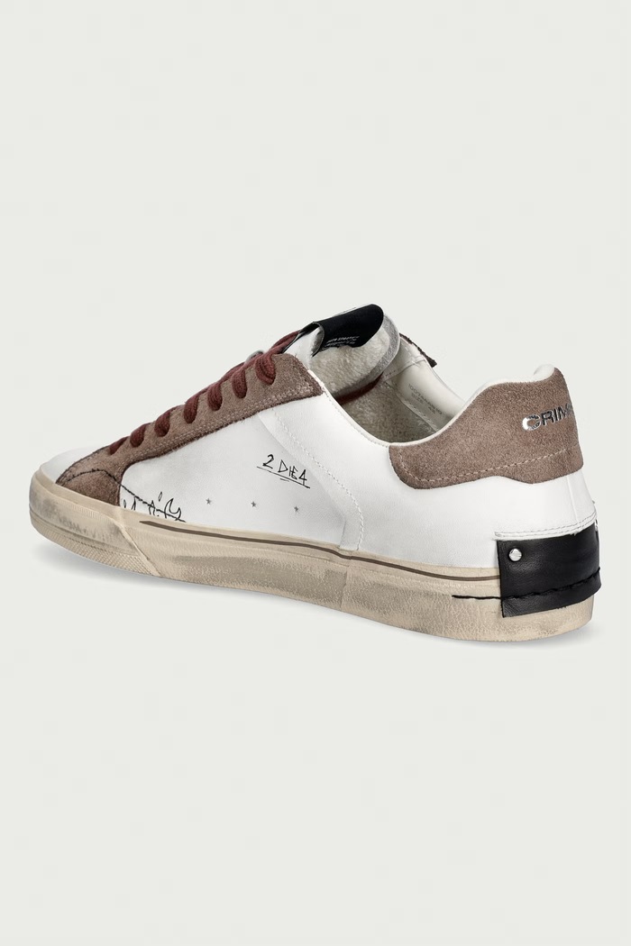 Παπούτσια Crime London DECONSTRUCTED sneakers ανδρικά δερμάτινα 10074AA9.10 λευκό