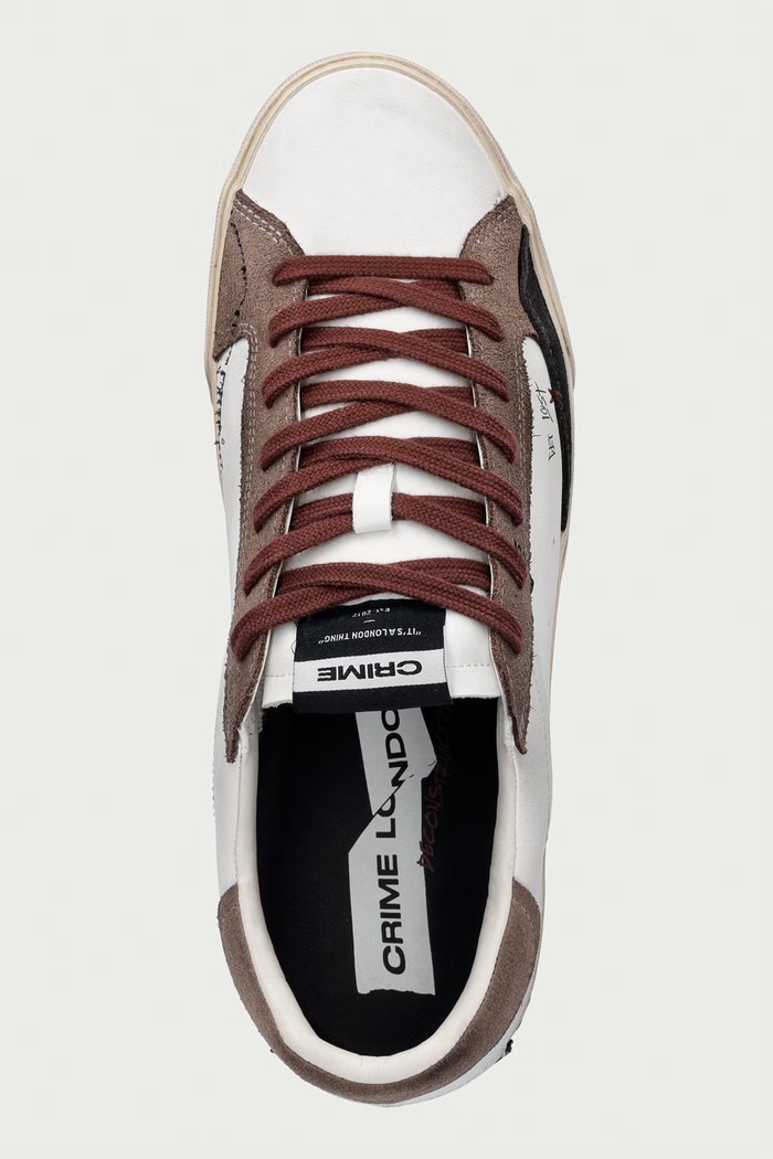 Crime London DECONSTRUCTED sneakers ανδρικά δερμάτινα λευκό 10074AA9.10