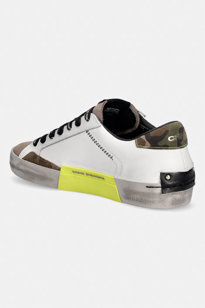 Παπούτσια Crime London DISTRESSED sneakers ανδρικά δερμάτινα 10002AA9.10 λευκό