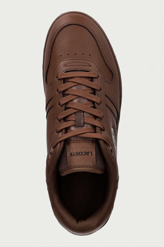 Lacoste T-CLIP SET sneakersy męskie skórzane brązowy 52SMA0040.DB2