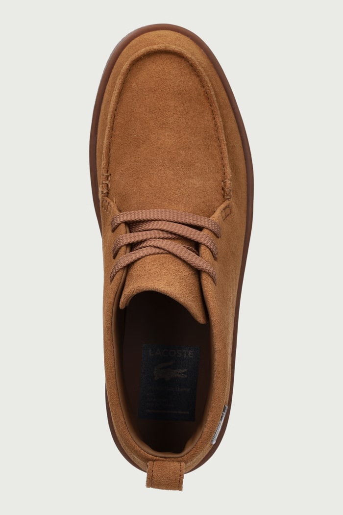 Obuća za muškarce od brušene kože BASESHOT CHUKKA Lacoste 50SMA0028.524 smeđa