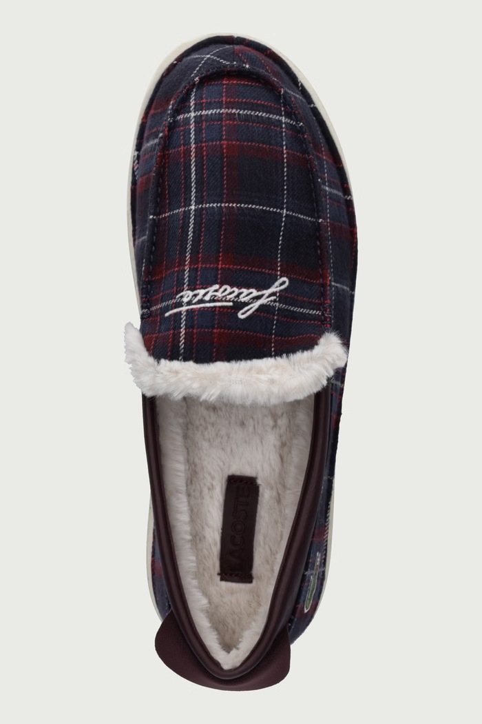 Παντόφλες Ανδρικές με βελούδινη επένδυση AUBREY SLIPPER Lacoste 52CMA0003.2H3 μπορντό