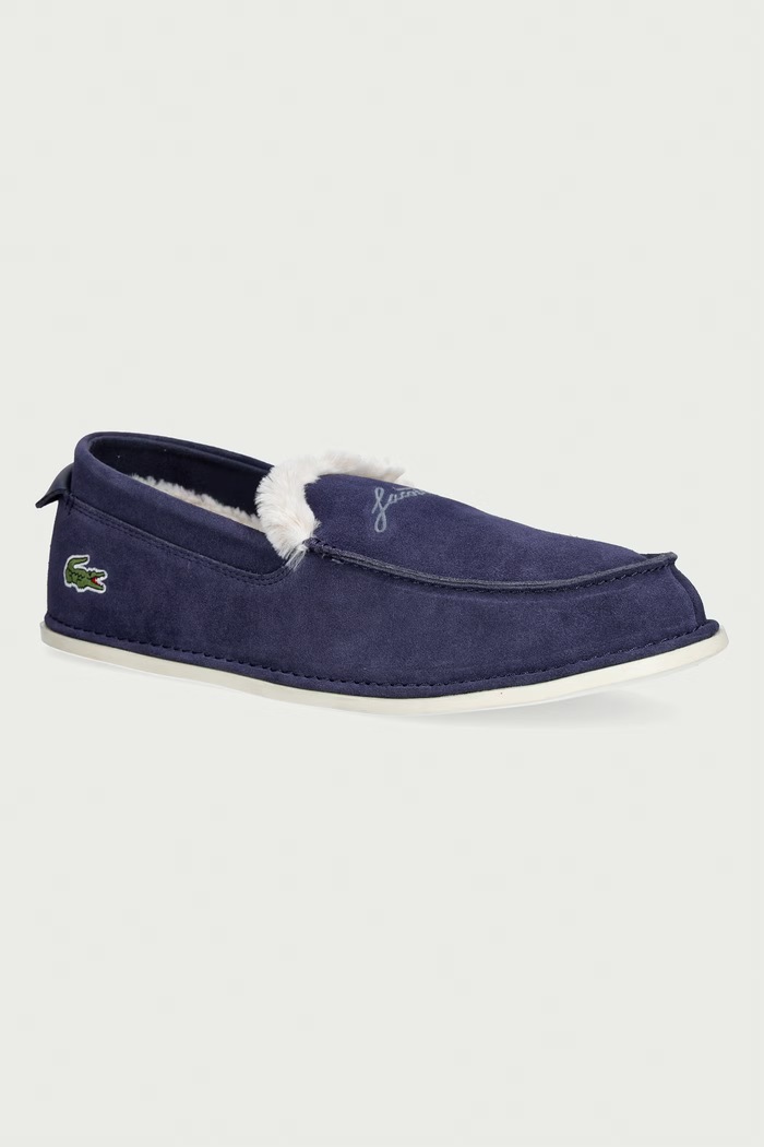 Lacoste mokasyny męskie zamszowe AUBREY SLIPPER granatowy 52CMA0002.J18