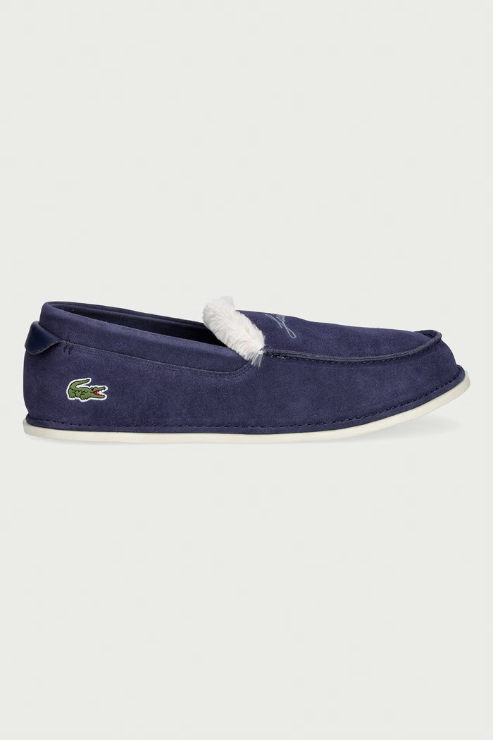 Lacoste mokasyny męskie zamszowe AUBREY SLIPPER 52CMA0002.J18 granatowy AW26