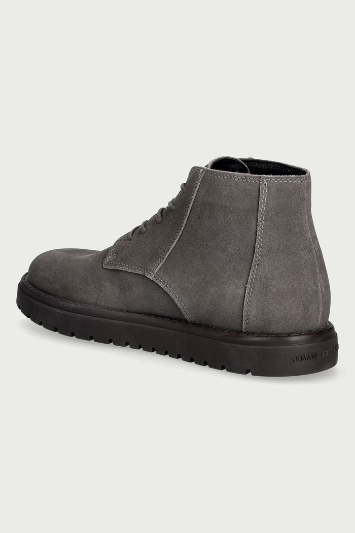 Obuća Armani Exchange čizme za muškarce od brušene kože XM003605.AF19687.U6125 bež