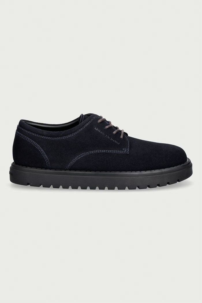 Armani Exchange cipele za muškarce od brušene kože XM003604.AF19687.UB101 mornarsko plava AW26