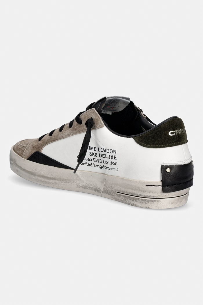 Obuwie Crime London SK8 DELUXE sneakersy męskie skórzane 10105AA9.10 biały