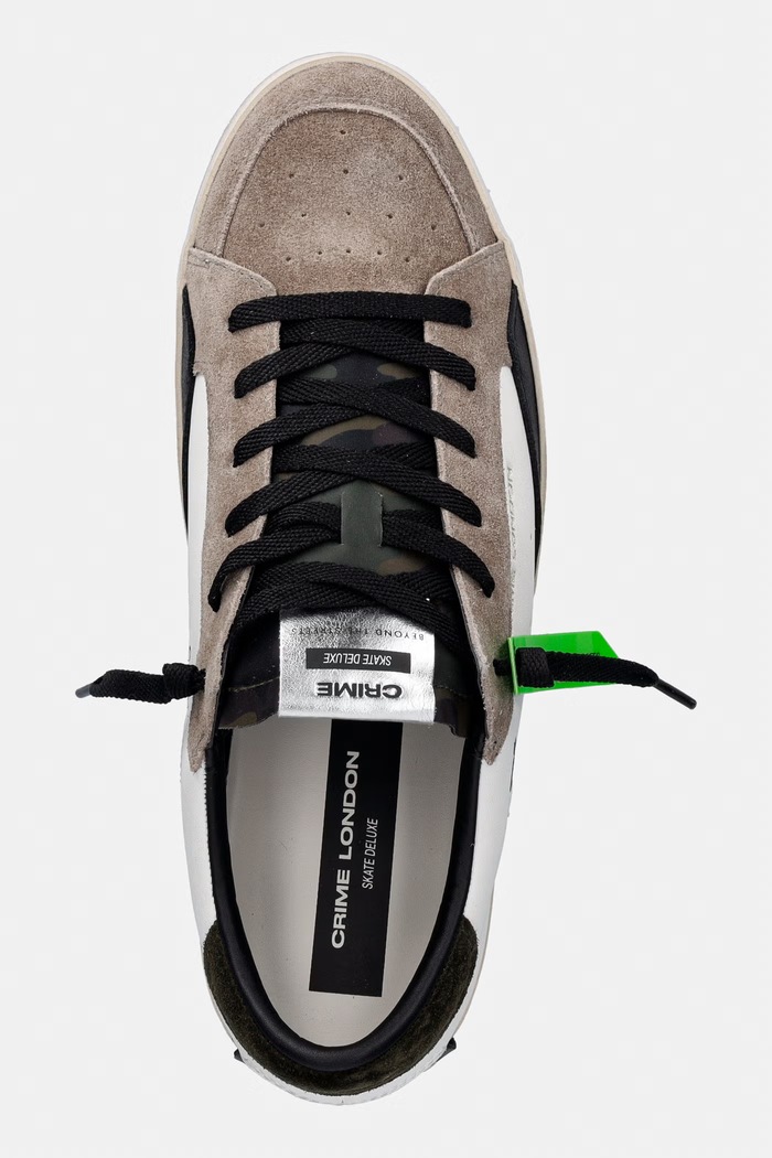 Crime London SK8 DELUXE sneakersy męskie skórzane biały 10105AA9.10