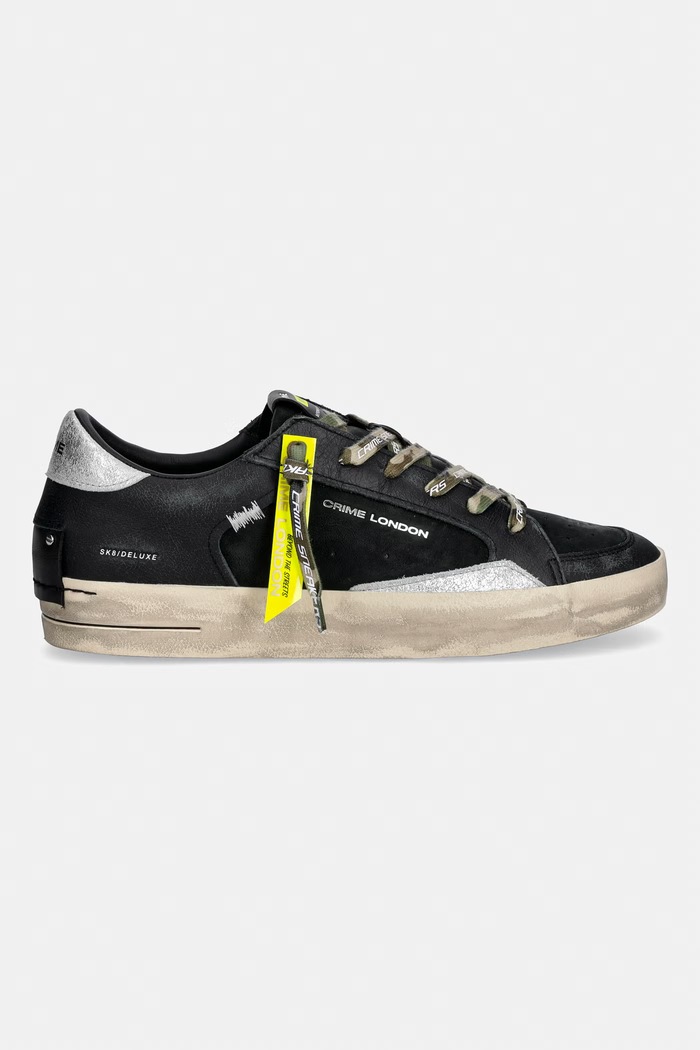Crime London SK8 DELUXE męskie skórzane 10100AA9.20 czarny AW26