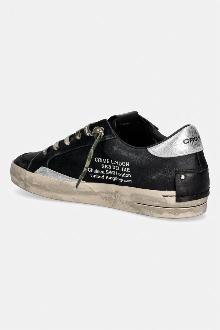 Obuwie Crime London SK8 DELUXE męskie skórzane 10100AA9.20 czarny