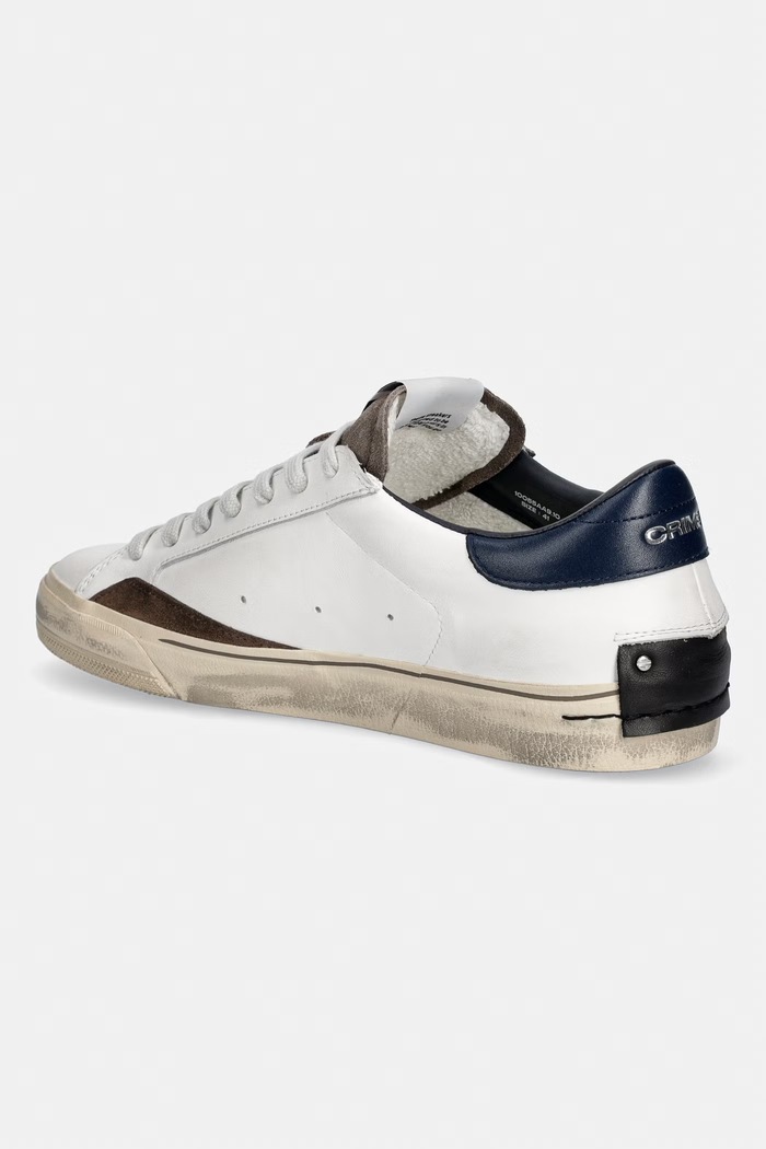 Obuwie Crime London DISTRESSED 2.0 sneakersy męskie skórzane 10055AA9.10 biały