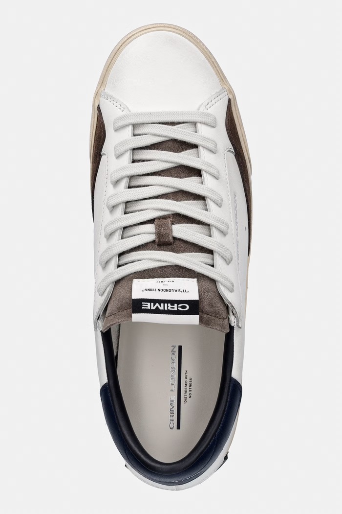 Crime London DISTRESSED 2.0 sneakersy męskie skórzane biały 10055AA9.10