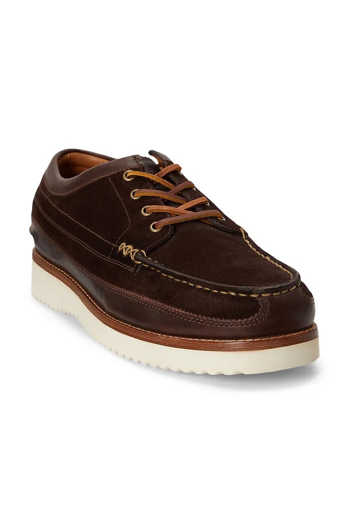 Polo Ralph Lauren Sneakers ανδρικά δερμάτινα Ranger Wb Lo 812P15874001.200 καφέ AW26