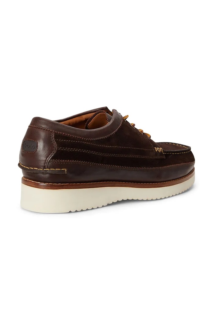 Παπούτσια Polo Ralph Lauren Sneakers ανδρικά δερμάτινα Ranger Wb Lo 812P15874001.200 καφέ