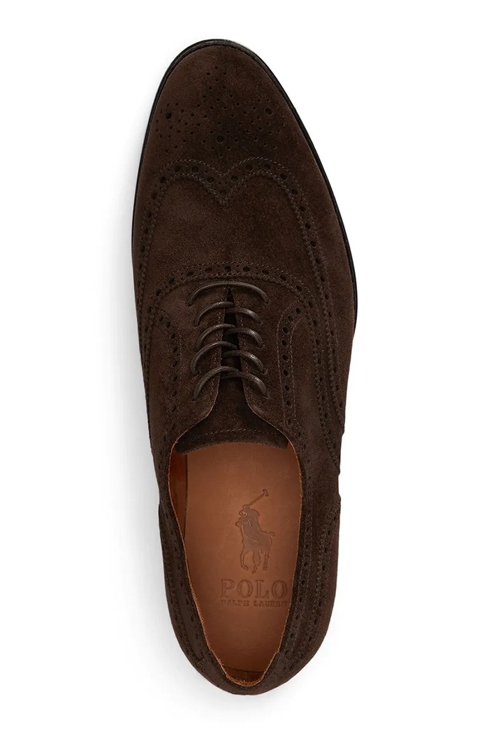 Obutev Polo Ralph Lauren Polčevlji moški semišasti Owen Wingtip 811P15884001.200 rjava