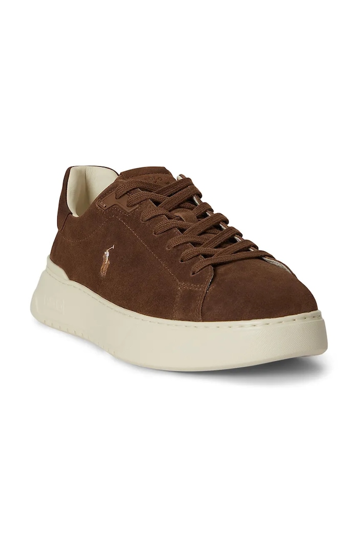 Polo Ralph Lauren Rlite Court tenisice za muškarce od brušene kože 809P15729003.200 smeđa AW26