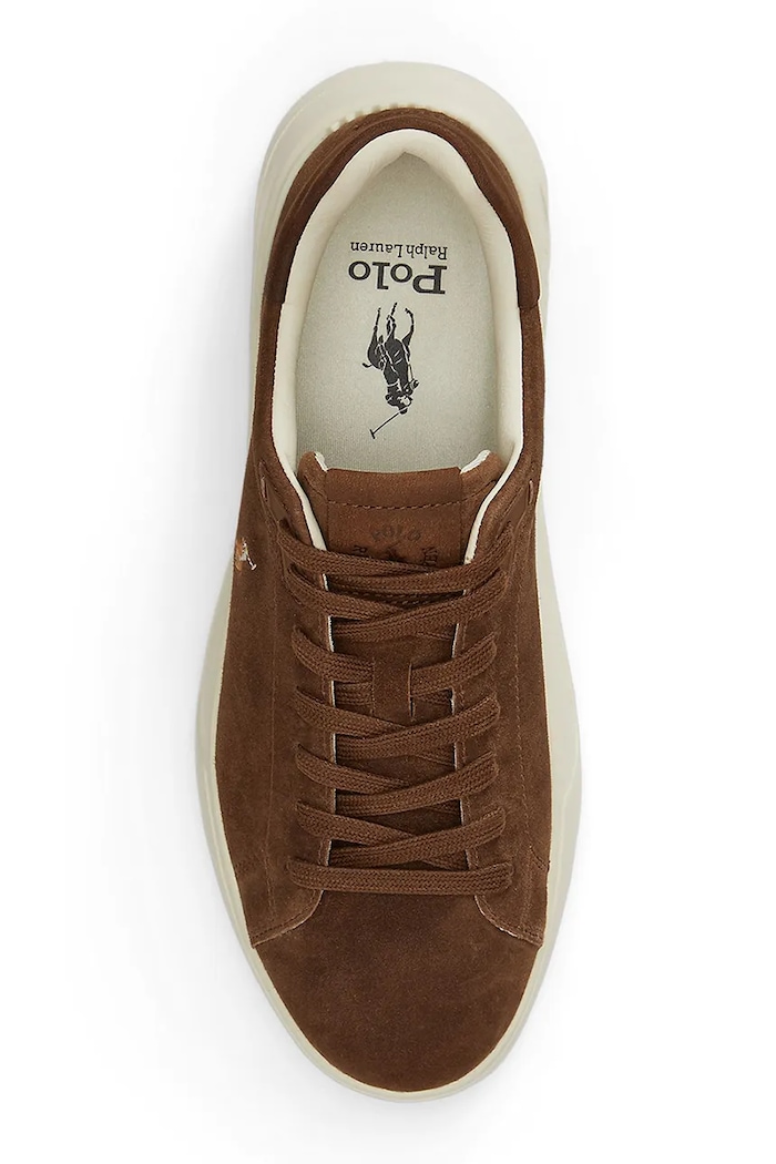 Obuća Polo Ralph Lauren Rlite Court tenisice za muškarce od brušene kože 809P15729003.200 smeđa