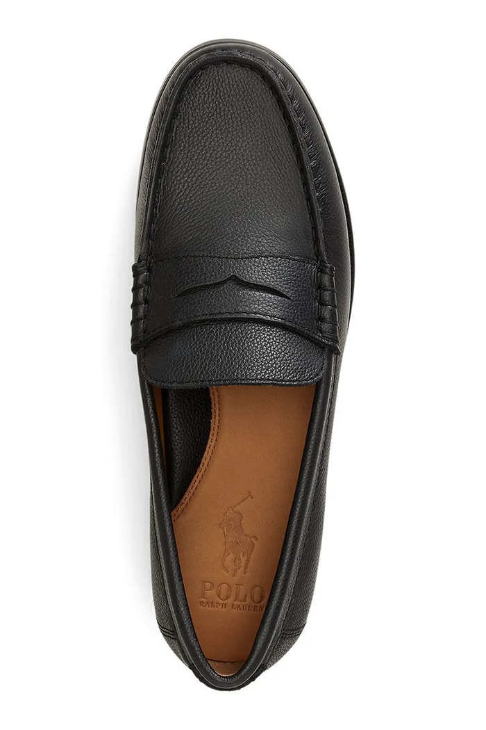 Obuv Polo Ralph Lauren Loafery pánske kožené Merton Penny 803P15850001.001 čierna