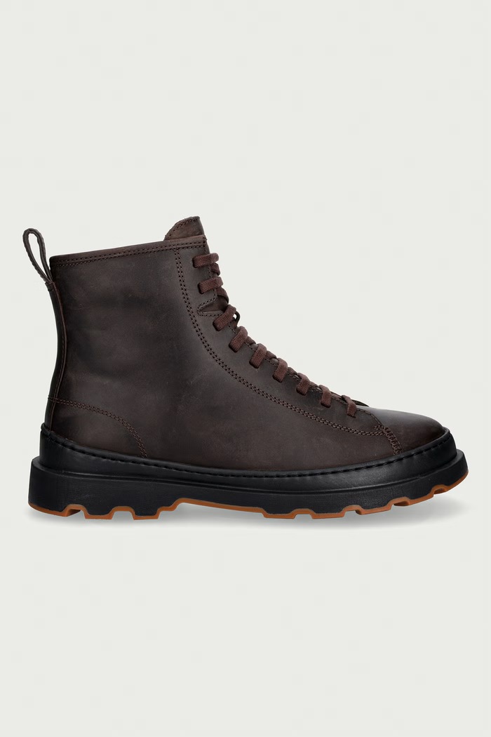 Camper Kotníkové boty pánské kožené Brutus+ K300533.014 hnědá AW26