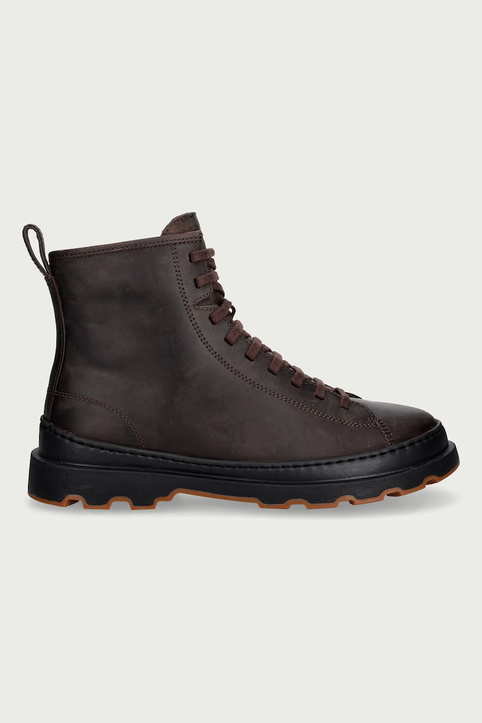 Camper Kotníkové boty pánské kožené Brutus+ K300533.014 hnědá AW26